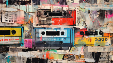 vintage retro music backgroundの素材