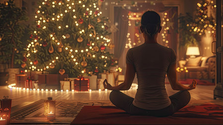 mindfulness yoga christmasの素材