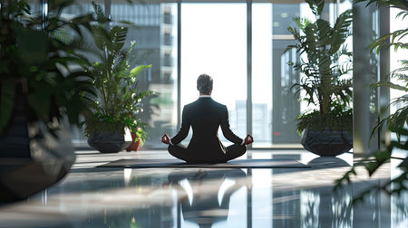 stress business man yogaの素材