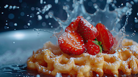 fried funnel cake strawberryの素材