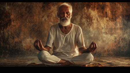 strength older man yogaの素材