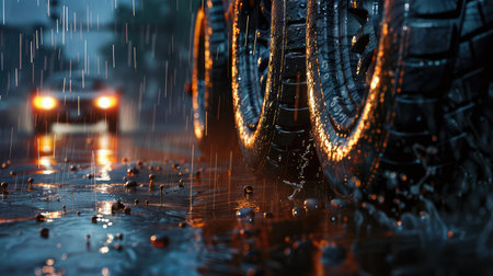 skid tires rainの素材