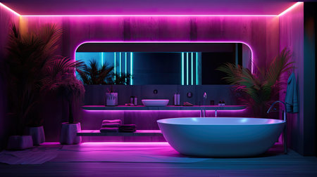 glowing room neon backgroundの素材