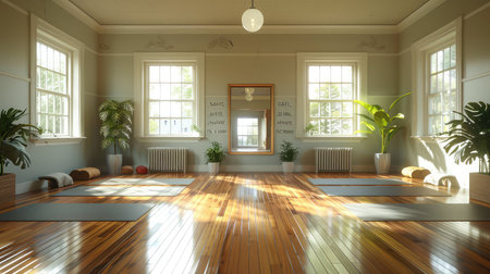 minimalist clean yoga studioの素材