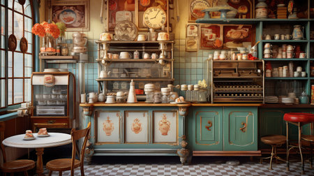 muffin cafe kitchen backgroundの素材