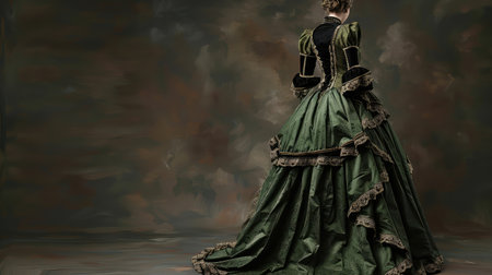 satin victorian gownの素材