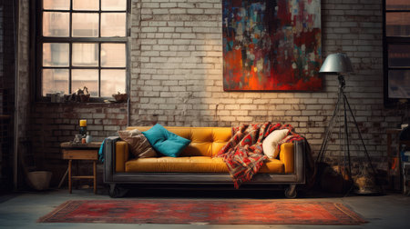 cozy couch blurred roomの素材