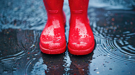 rubber red rain bootsの素材