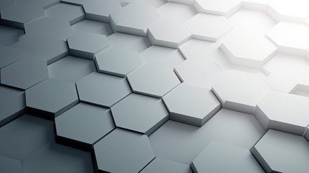 technology data hexagon backgroundの素材