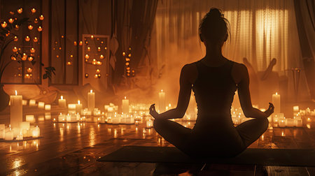 mindfulness candle yogaの素材