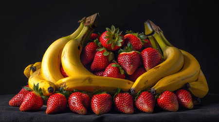 fruit strawberry bananasの素材