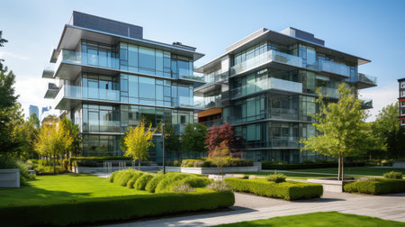 brick exterior apartment buildingの素材