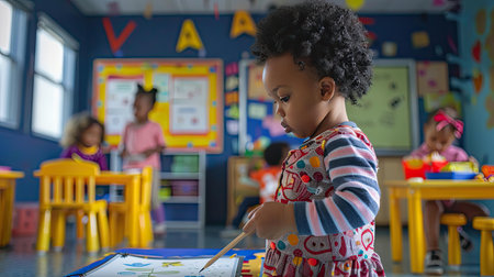 playtime toddler in schoolの素材