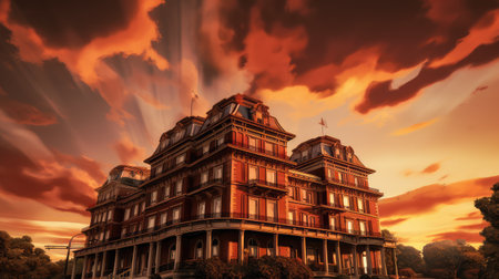 elegant hotel mansion buildingの素材