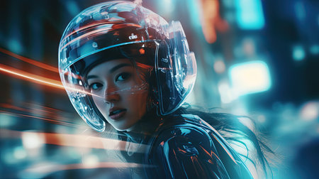 digital futuristic blurred lightsの素材