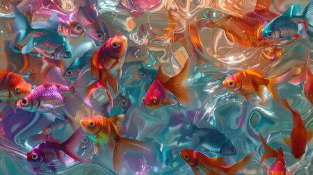 marine school of fishの素材