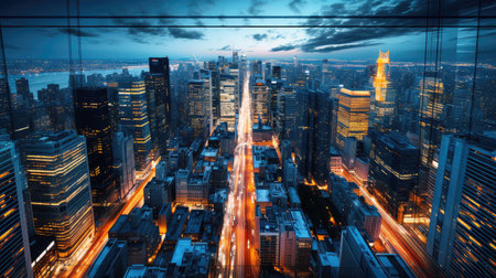 downtown view city backgroundの素材