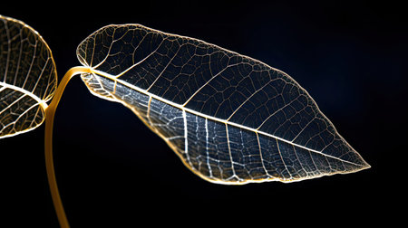 glow light leaves backgroundの素材