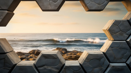 design structure hexagon backgroundの素材