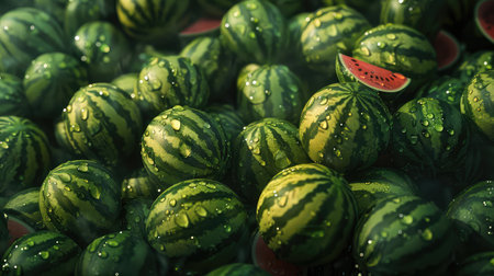 ripe watermelon pileの素材