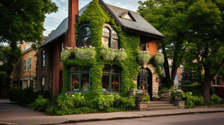 cozy city cottage buildingの素材