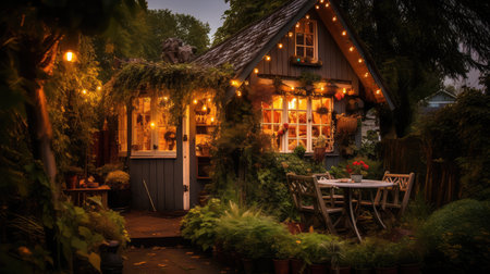 porch outdoor cottage buildingの素材