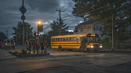 stop school bus safetyの素材