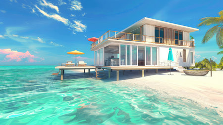 getaway vacation beach houseの素材