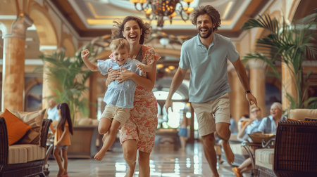 pool hotel family vacationの素材
