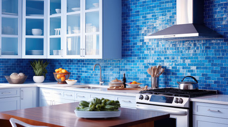 decor room blue backgroundの素材