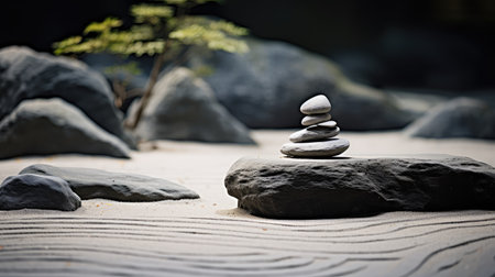 serene rock zen backgroundの素材
