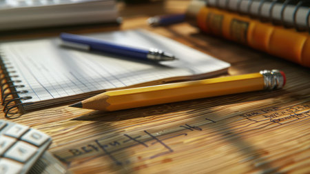 notebook pencil back to schoolの素材