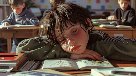 support child struggling in schoolの素材