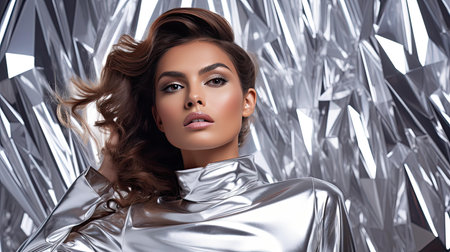 elegant foil silver backgroundの素材