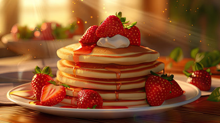 delicious strawberry pancakesの素材