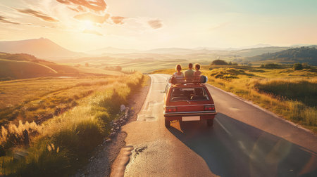 exploration car family vacationの素材