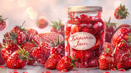 spread strawberry jamの素材