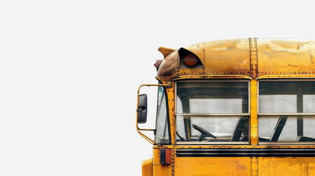 transportation school bus white backgroundの素材