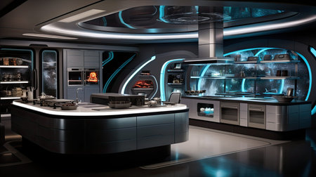 technology space kitchen backgroundの素材