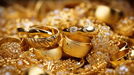 glamour golden jewelry backgroundの素材