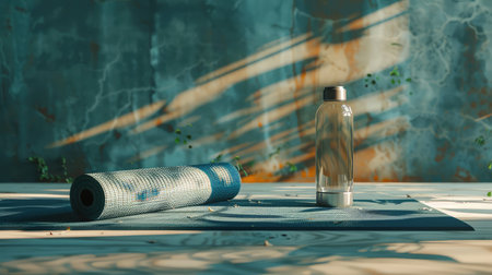 hydration yoga mat and water bottleの素材