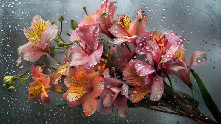 nature rain flowersの素材