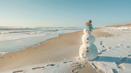 fun beach snowmanの素材