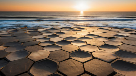 geometric structure hexagon backgroundの素材
