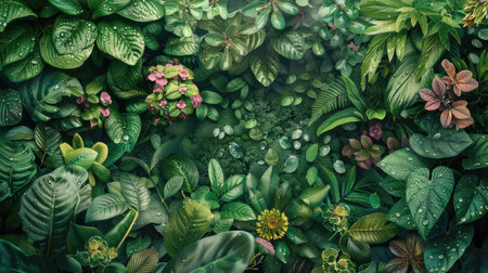 leaves plants rainの素材