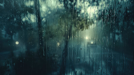 storm rain on windowの素材