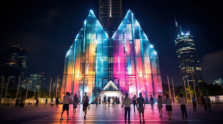 skyline modern skyscraper buildingの素材