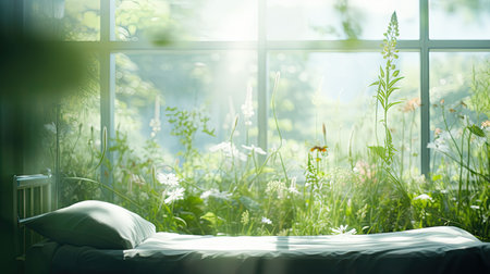 patient hospital blurred roomの素材