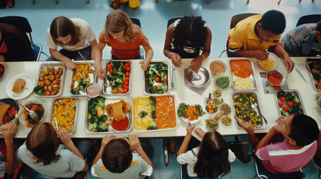 students school mealsの素材