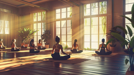 stretching yoga class backgroundの素材